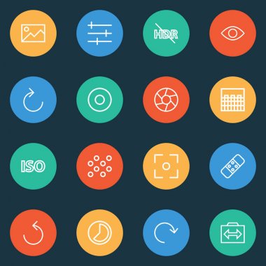 Görüntü simgeler stil resim, şifa, çıkarmak kırmızı göz ve diğer desen öğeleri ile kümesi satır. İzole vektör çizim görüntü simgeler.