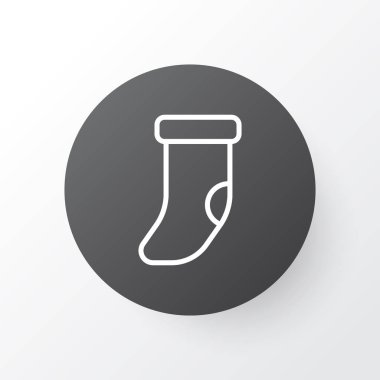 Noel çorap simgesi simgesi. Premium Kalite izole şömine dekorasyon öğesi trendy tarzı.