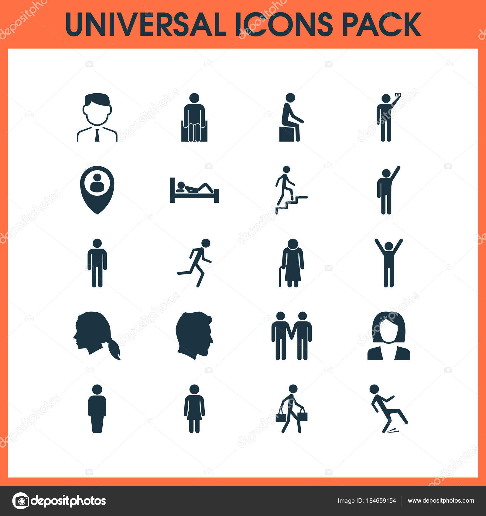 person icons set with