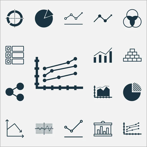 Sett med grafer, diagrammer og statistikkikoner. Samling av symboler av høy kvalitet. Ikoner kan brukes til web-, app- og UI-design. – stockfoto