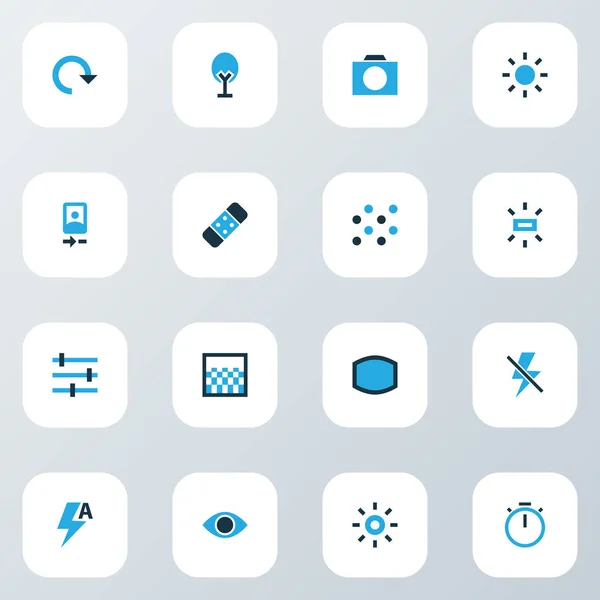 图像图标颜色设置与愈合, 广角, 梯度和其他视力元素。独立矢量插图图像图标. — 图库矢量图片