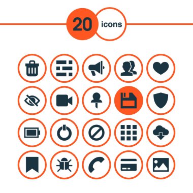 Kullanıcı simgeleri güç ile apps, grup ve diğer istatistik öğelerini, ayarlayın. İzole vektör çizim kullanıcı simgeleri.