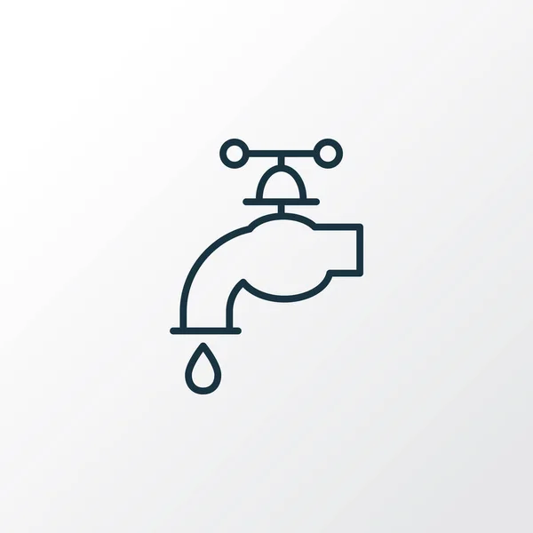 Grue à eau icône ligne symbole. Élément de robinet isolé de qualité supérieure dans un style tendance. — Image vectorielle