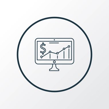 Borsa simgesi satır sembolü. Premium kalite izole analytics öğe trendy tarzı.