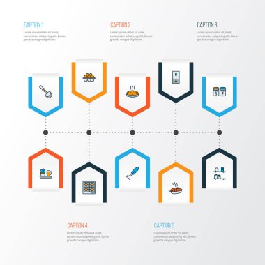 Mutfak ikonları. Sıcak pirinç, el blenderi, çorba kepçesi keskisi elementleri. İzole vektör resimleme aşçılık simgeleri.