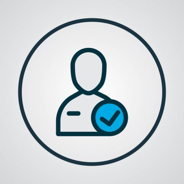 Aday simgesi renkli çizgi sembolü. Kaliteli kalite izole eleman alma ögesi modada.