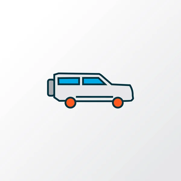 Icono de SUV símbolo de línea de color. Elemento jeep aislado de calidad premium en estilo moderno . — Vector de stock