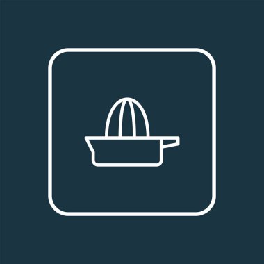 Portakal sıkacağı simgesi satır sembolü. Premium kalite izole meyve sıkacağı öğe trendy tarzı.