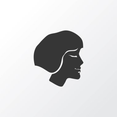 Kısa saç stili simgesi. Moda tarzında birinci kalite izole saç ögesi.