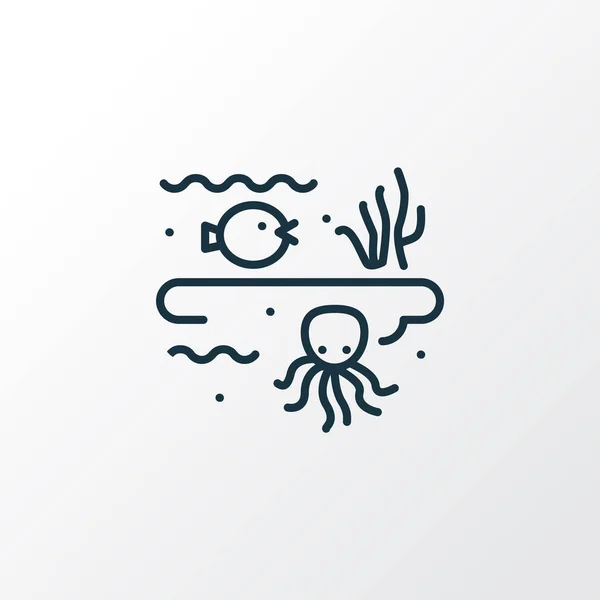 Zeeleven pictogram lijn symbool. Premium kwaliteit geïsoleerd onderwaterelement in trendy stijl. — Stockvector