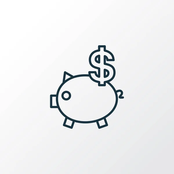 Besparing pictogram lijn symbool. Hoogwaardig geïsoleerd spaarvarken in trendy stijl. — Stockvector
