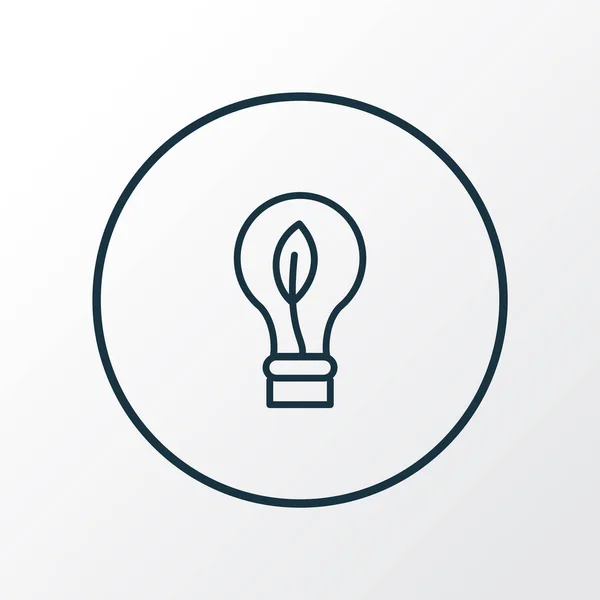 Eco lampa ikon linje symbol. Premium kvalitet isolerad energielement i trendig stil. — Stock vektor