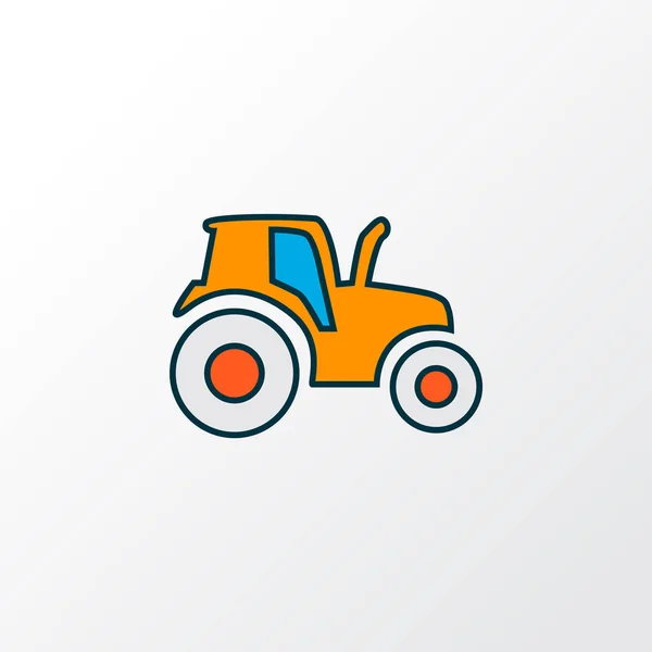 Ikona ciągnika kolorowy symbol linii. Wysokiej jakości odizolowany element samochodu rolniczego w modnym stylu. — Wektor stockowy