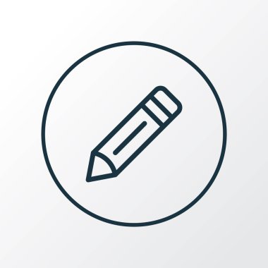 Kalem simgesi satır sembolü. Sigorta primi izole kalite yazma öğesi trendy tarzı.