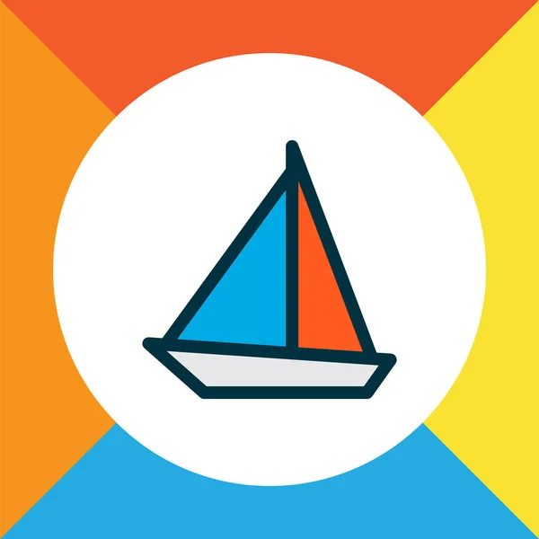 Segelbåt ikon färgad linje symbol. Premium kvalitet isolerad yacht element i trendig stil. — Stockfoto