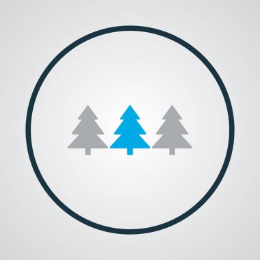 Orman simgesi renkli çizgi sembolü. Üstün kaliteli Noel ağaçları moda stil öğesinde izole.