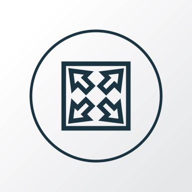 Geniş simge çizgi sembolü. Kaliteli kalite modada izole edilmiş büyütülmüş element.