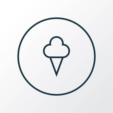 Tatlı ikon çizgisi sembolü. Moda tarzında birinci kalite izole dondurma ögesi.