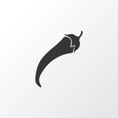 Biber ikonu sembolü. Moda tarzında birinci kalite izole edilmiş chili ögesi.