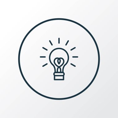 Yenilik simgesi çizgi sembolü. Moda tarzında birinci kalite izole ampul ögesi.