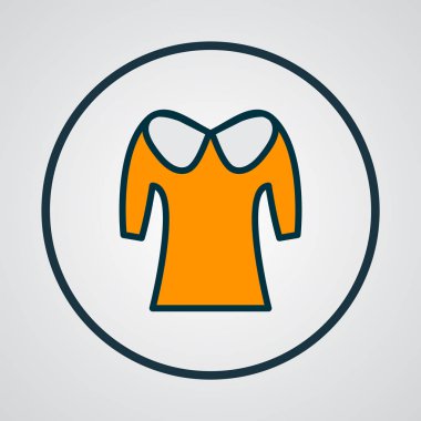 Gömlek simgesi renkli çizgi sembolü. Moda tarzında birinci kalite püriten tasma elementi.