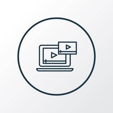 Video içerik simge satır sembolü. Premium kalite izole akış öğesinde trendy tarzı.