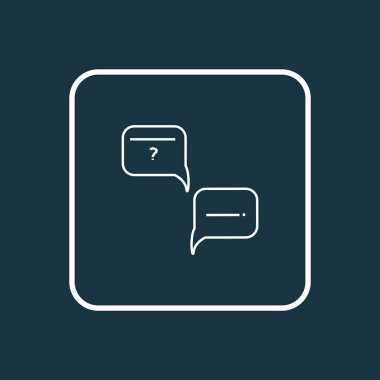 Cevap simgesi çizgi simgesiyle soru. Üstün kaliteli moda stil öğesinde SSS izole.