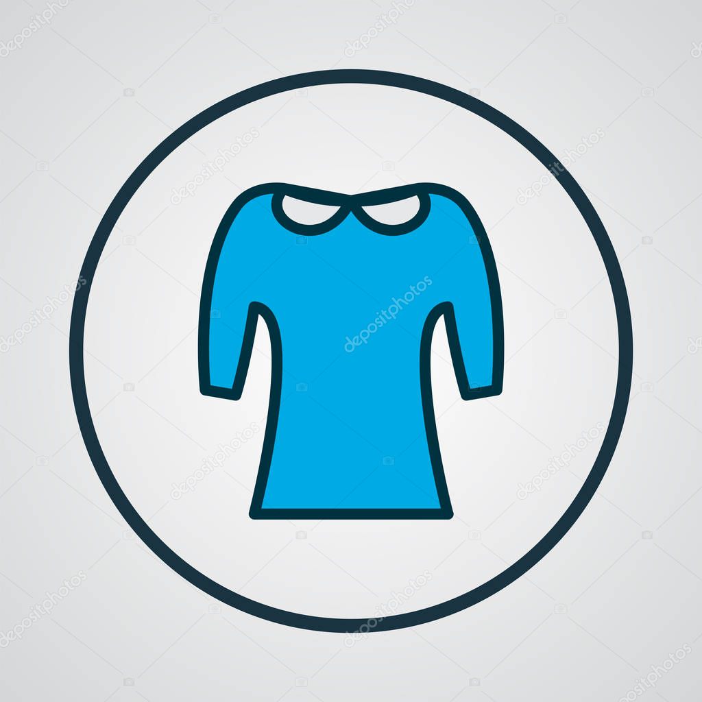 Pan collar icon colored line symbol. Premium quality isolated shirt element in trendy style.