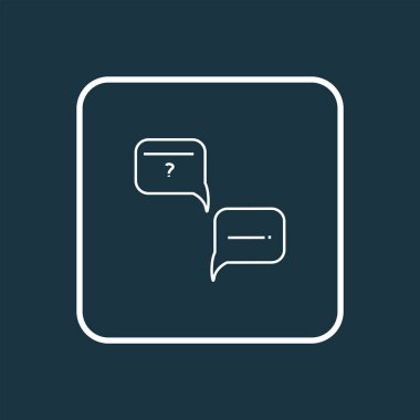 Cevap simgesi çizgi simgesiyle soru. Üstün kaliteli moda stil öğesinde SSS izole.