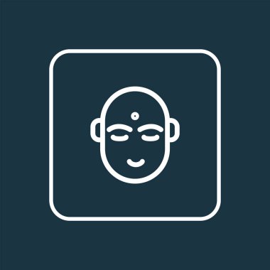 İnsan simge satır sembolü. Premium kalite izole Hintli adam öğe trendy tarzı.