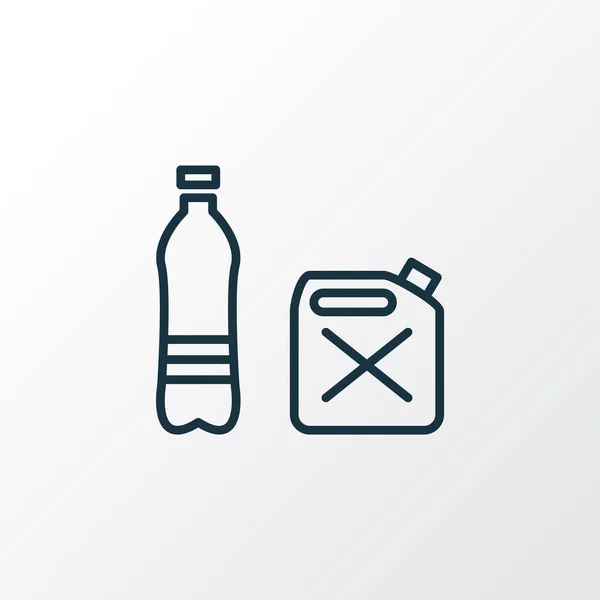 Plastic flessen pictogram lijn symbool. Premium kwaliteit geïsoleerd containerelement in trendy stijl. — Stockvector