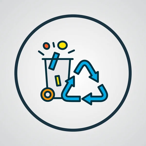 Icône de recyclage symbole de ligne de couleur. Élément renouvelable isolé de qualité supérieure dans un style branché . — Image vectorielle