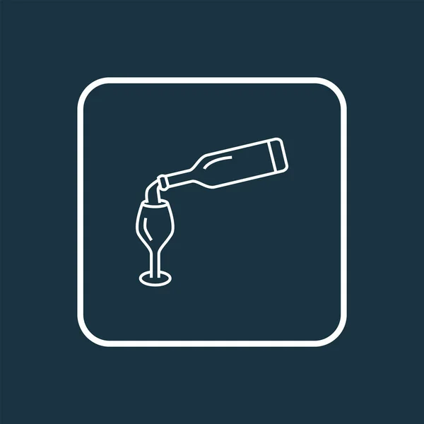 Símbolo de línea icono botella de vino. Elemento vinícola aislado de primera calidad en estilo moderno . — Vector de stock