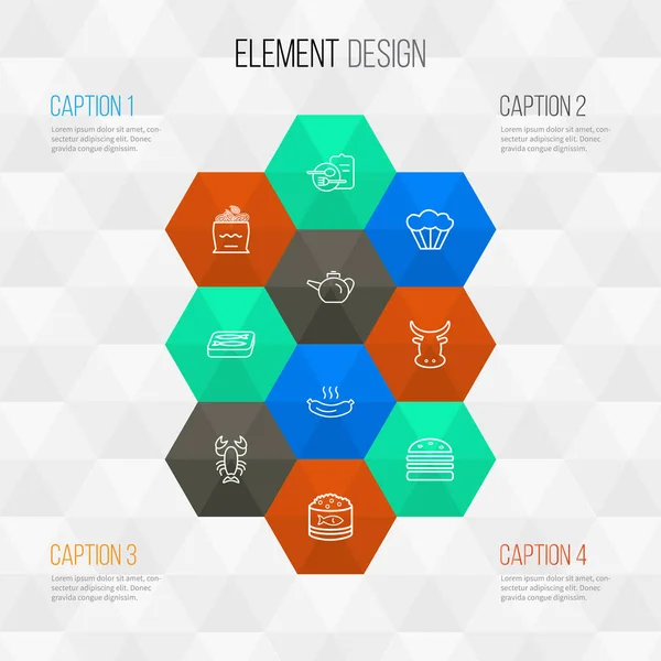 Äta ikoner linje stil set med korv, nötkött, meny och andra frankfurter element. Isolerad illustration äta ikoner. — Stockfoto