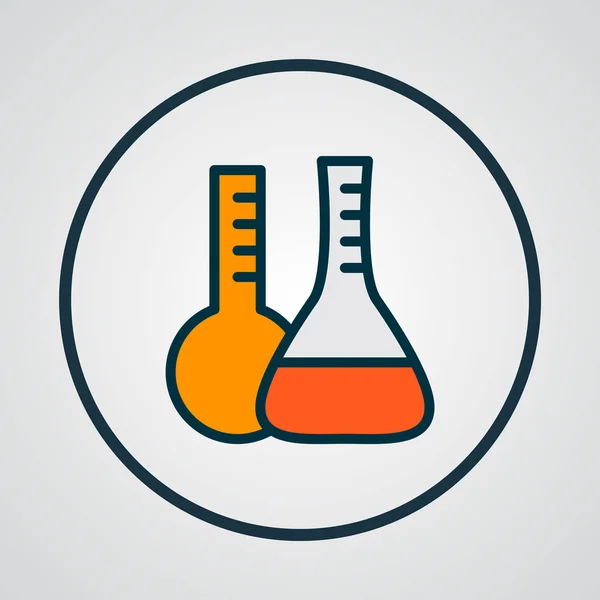 フラスクアイコンの色の線記号。トレンディーなスタイルのプレミアム品質絶縁試験管要素. — ストック写真