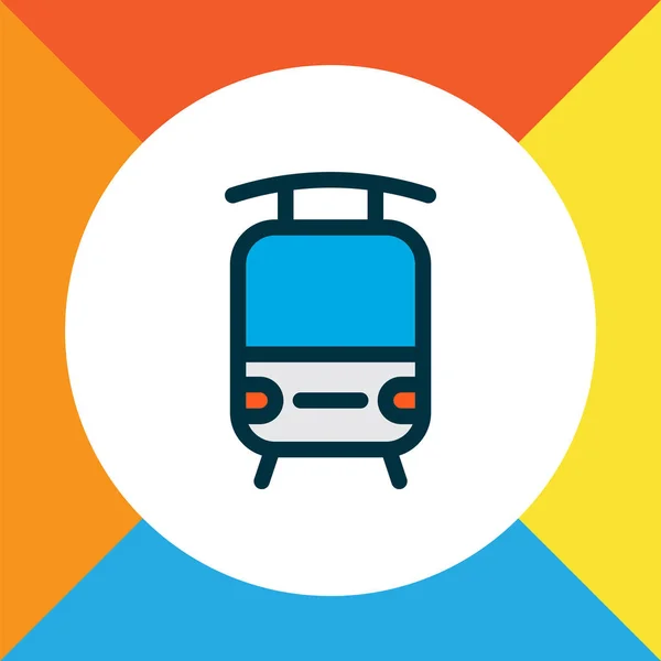 Train icon colored line symbol. Premium quality isolated streetcar element in trendy style. — Stock Photo, Image