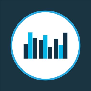 Çubuk grafik simge renkli sembol. Premium kalite izole sütun grafik öğesini trendy tarzı.