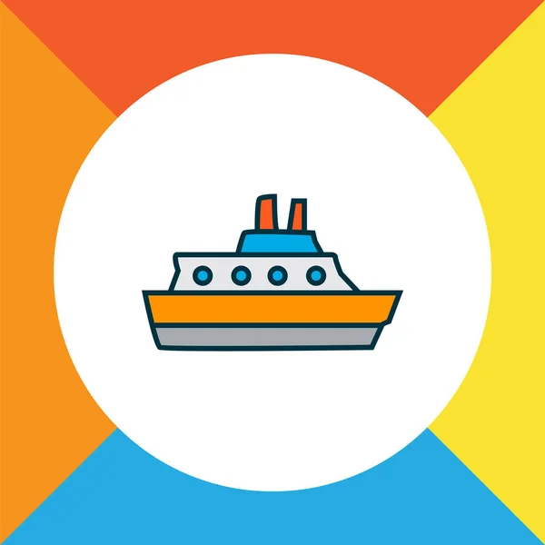 Cruise pictogram gekleurde lijn symbool. Hoogwaardig geïsoleerd scheepselement in trendy stijl. — Stockvector