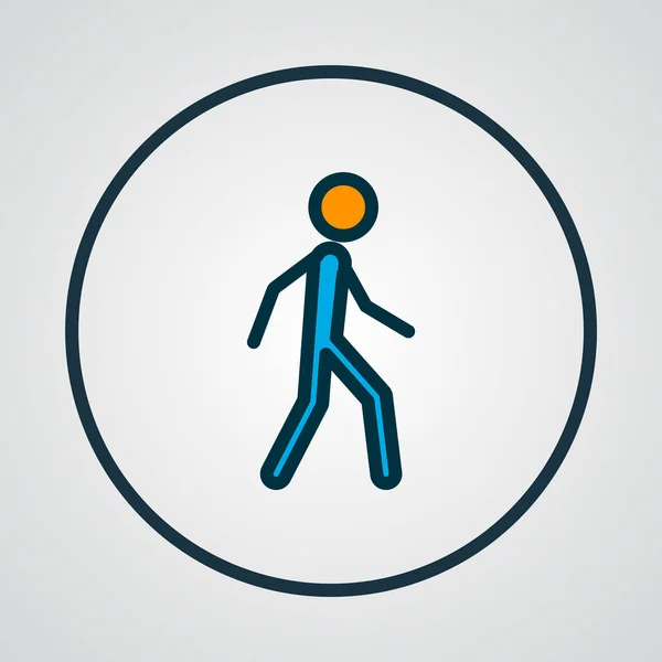 Walking man ikon színes vonal szimbólum. Prémium minőségű elszigetelt futóelem trendi stílusban. — Stock Vector