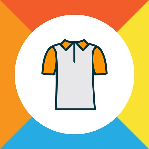 Ícone de camisa pólo colorido símbolo de linha. Elemento de t-shirt isolado de qualidade premium em estilo moderno . — Fotografia de Stock