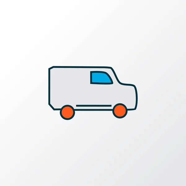 Simbolo linea colorata icona Van. Premium qualità isolato elemento camion in stile trendy. — Vettoriale Stock