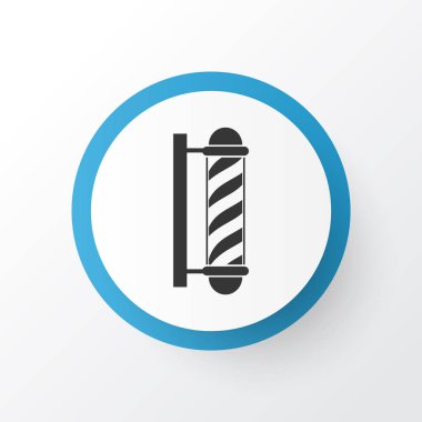 Berber direği simgesi. Moda tarzında birinci kalite izole berber dükkanı ögesi.