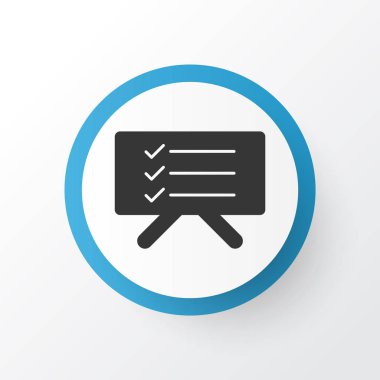 Planlama tahtası simgesi. Moda tarzında birinci kalite izole görev yöneticisi ögesi.