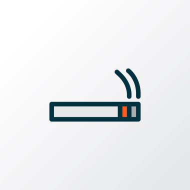 Duman simgesi renkli çizgi sembolü. Moda tarzında birinci kalite izole sigara elementi.