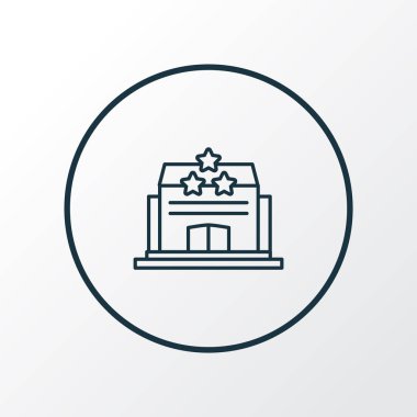 Otel ikon hattı sembolü. Moda tarzında birinci kalite izole edilmiş han ögesi.