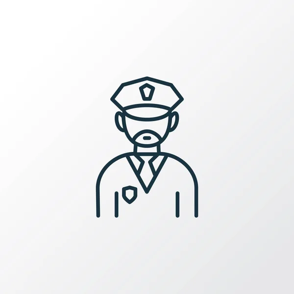 Symbol řádku policejní ikony. Prvotřídní izolovaný policejní prvek v módním stylu. — Stockový vektor