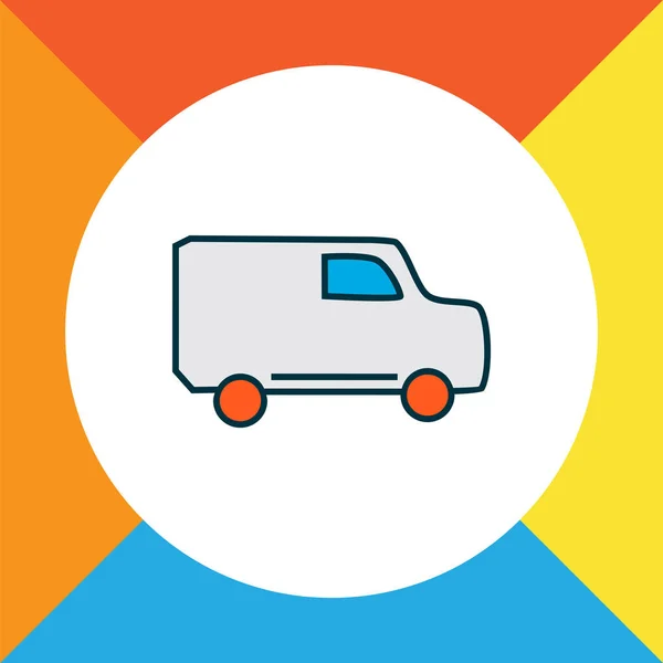 Kolorowy symbol linii Van Icon. Wysokiej jakości izolowany element ciężarówki w modnym stylu. — Wektor stockowy