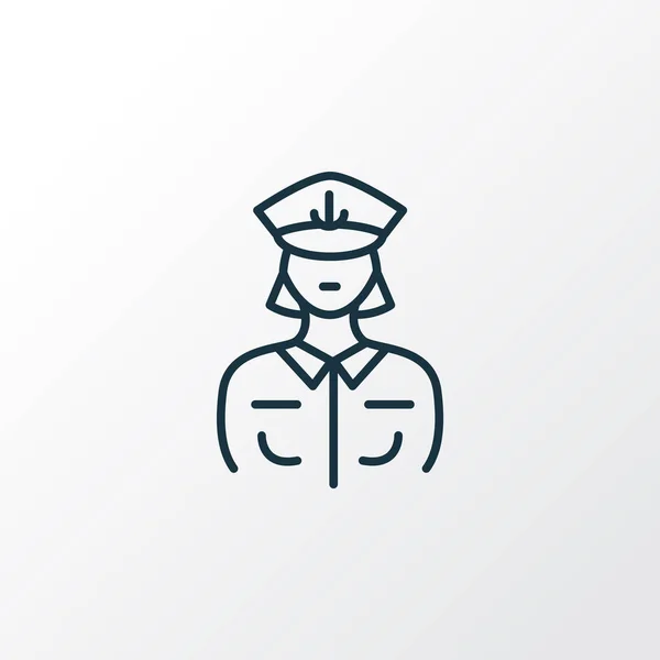 Captain woman icon line symbol. Premium quality isolated sailor element in trendy style. — 图库矢量图片