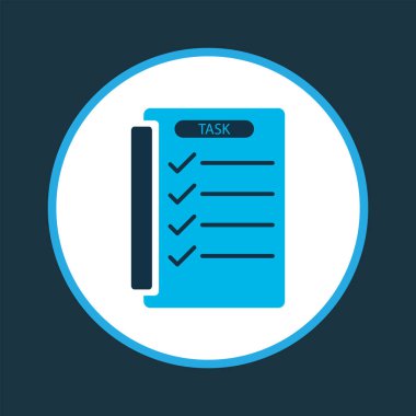 Tasklist simgesi renkli sembol. Premium kalite izole denetim listesi öğesi trendy tarzı.