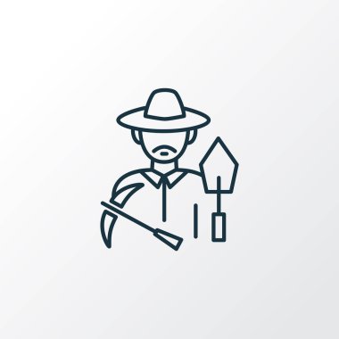 Arkeolog simgesi. Moda tarzında birinci kalite izole keşif ögesi.